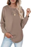 👚 comfy and stylish women's crewneck sweatshirts: loose-fitting, long sleeve pullover tops logo