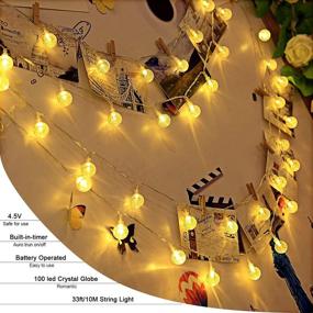 img 3 attached to MUSUNIA Globe String Lights: 33ft 100LED Fairy Lights with Remote for Stunning Indoor/Outdoor Decoration