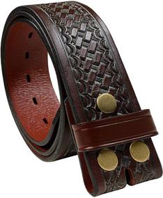 img 4 attached to Boston Basketweave Piece Grain Cowhide Men's Accessories and Belts