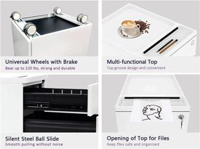 img 3 attached to 📁 Cloud White CuHome 2-Drawer Mobile Filing Cabinet with Lock and Casters, Fully Assembled – Vertical File Metal Cabinet for Small Filing Under Desk in Home Office