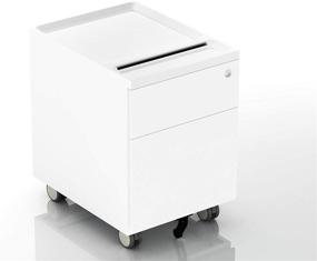 img 4 attached to 📁 Cloud White CuHome 2-Drawer Mobile Filing Cabinet with Lock and Casters, Fully Assembled – Vertical File Metal Cabinet for Small Filing Under Desk in Home Office