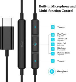 img 2 attached to Наушники APETOO USB C для Samsung S20 FE - Гарнитура HiFi Stereo Type C с микрофоном и чехлом - Совместимы с Galaxy S21 S20 Note 20 Ultra, Pixel 5 4 3 XL, OnePlus и др.