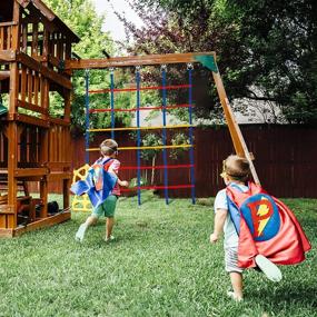 img 1 attached to 🧗 Panzexin Outdoor Climbing Net for Kids, Playground Cargo Net, Swingset Climbing Net, Ninja Warrior Inspired Obstacle Course Net for Outdoor Treehouse