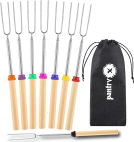img 4 attached to 🔥 PANTRY X Marshmallow Roasting Sticks for Fire Pit - 8-Pack, 32” Extendable Telescopic Smores Sticks in 8 Vibrant Colors!