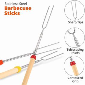 img 2 attached to 🔥 PANTRY X Marshmallow Roasting Sticks for Fire Pit - 8-Pack, 32” Extendable Telescopic Smores Sticks in 8 Vibrant Colors!