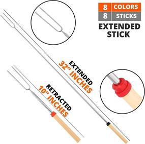 img 3 attached to 🔥 PANTRY X Marshmallow Roasting Sticks for Fire Pit - 8-Pack, 32” Extendable Telescopic Smores Sticks in 8 Vibrant Colors!