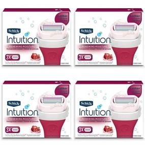 img 4 attached to 🪒 Картриджи для бритья Schick Intuition Renewing Moisture - 3 штуки, упаковка из 4