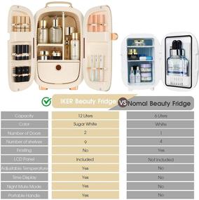 img 1 attached to IKER 12L Beauty Fridge: The Perfect Christmas Gift for Exquisite Women & Girls - Professional Skincare Fridge with 2 Door Design for Cosmetics Storage (Sugar White)