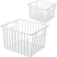 🗄️ wire freezer storage basket organizer set of 2 with handles - ideal for cabinets, pantry, closets, bedrooms - sanno refrigerator storage bins логотип