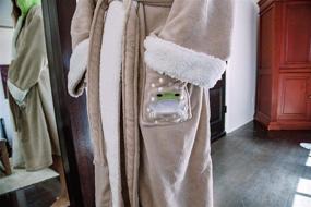 img 1 attached to 🛀 Star Wars: The Mandalorian Grogu Women's Hooded Bathrobe - Baby Yoda Soft Plush Spa Robe