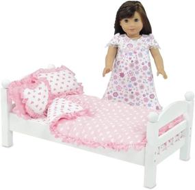 img 1 attached to 🛏️ Enhance Your American Doll's Bed with a Reversible Comforter - Doll Accessories