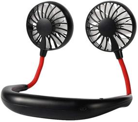 img 4 attached to 🌀 YZHI 360-Degree Neckband Fan - Battery Operated & Rechargeable - Portable Neck Fan with Two Mini Fans