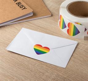 img 3 attached to 🌈 Juvale Gay Pride Rainbow Heart Sticker Roll - 1000 Pack of 1.5 x 1.7 in Self Adhesive Stickers