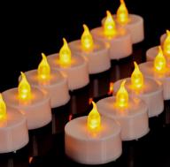 🕯️ anziner tea lights candles - 12 pack realistic led battery operated flameless tea lights for parties, weddings, birthdays & more логотип