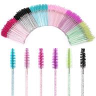 🖌️ elisel 300 pcs disposable crystal multicolor mascara brushes: premium eyelash wands for extensions & makeup tools logo