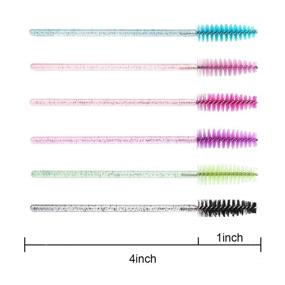 img 3 attached to 🖌️ Elisel 300 PCS Disposable Crystal Multicolor Mascara Brushes: Premium Eyelash Wands for Extensions & Makeup Tools