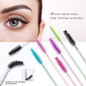 img 1 attached to 🖌️ Elisel 300 PCS Disposable Crystal Multicolor Mascara Brushes: Premium Eyelash Wands for Extensions & Makeup Tools