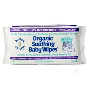 img 4 attached to Doctor Butler's Organic Hypoallergenic Baby Wipes - Fragrance Free 👶 & Gentle for Sensitive Skin and Postpartum Recovery (1pk – 60 Wipes)