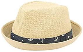 img 1 attached to 🧢 Traditions Hat Co. Fedora Hats for Boys and Girls, Toddlers and Kids, Nautical Theme, One Size with Adjustable Drawstring