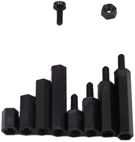 img 1 attached to 🔩 HVAZI M2 Nylon Hex Male-Female Spacer Standoffs Screw Nut Assortment Kit in Black, Ideal for SEO