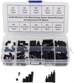 img 3 attached to 🔩 HVAZI M2 Nylon Hex Male-Female Spacer Standoffs Screw Nut Assortment Kit in Black, Ideal for SEO