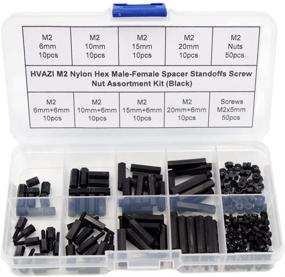 img 2 attached to 🔩 HVAZI M2 Nylon Hex Male-Female Spacer Standoffs Screw Nut Assortment Kit in Black, Ideal for SEO