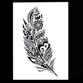 img 3 attached to Dazzle Your Home with our A3 DIY Decorative Mandala Feather Stencil Template for Scrapbooking, Painting, and Crafts!