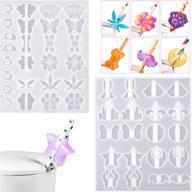 🥤 straw topper resin molds - create stunning straw decorations with bee, flower, butterfly, beard, horns, cat paw shapes! logo