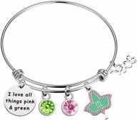 💗 greek sorority bracelet for women - cwsen sorority paraphernalia gift jewelry, perfect graduation gift bracelet for girls in pink and green logo