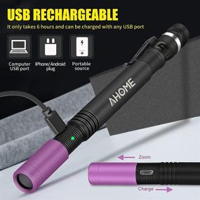 img 2 attached to AHOME P2 USB Rechargeable Pen UV Flashlight, 365nm Blacklight LED 🔦 Pocket Penlight, Pet Urine Detector, Water-Resistant(IPX5), Battery Included, 2 Modes (High, Low)