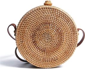 img 3 attached to 👜 Ручные сумки и кошельки "Handmade Rattan Bohemian" для женщин от Lanpet
