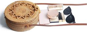 img 1 attached to 👜 Ручные сумки и кошельки "Handmade Rattan Bohemian" для женщин от Lanpet
