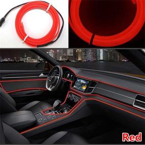 img 4 attached to 🚗 Vilihy 5-Meter Car Interior Lighting: Auto LED Strip EL Wire Rope for Stunning Atmosphere Decor - Flexible Neon Light DIY