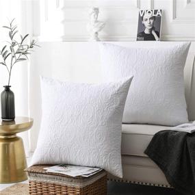 img 3 attached to 🛏️ MarCielo 2 Pack Euro Sham Covers - White, 26x26 inches, Premium Quality