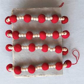 img 2 attached to 🎊 Red Textile Garlands - Creative Co-Op 72" L Wool Felt Ball & Wood Bead, Multi-Colored