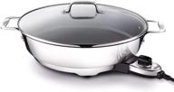 🍳 all-clad sk492 electric skillet: adjustable temperature dial, 7 quart stainless steel логотип