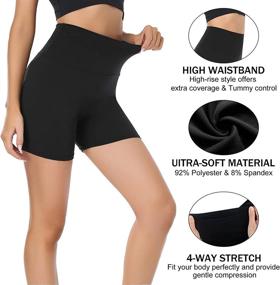 img 3 attached to 🩳 3 Pack Biker Shorts for Women – High Waisted Tummy Control Soft Workout Shorts for Yoga, Athletic Running, Cycling