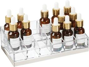 img 4 attached to 🗃️ mDesign Plastic Organizer Storage Center: Ideal for Bathroom Vanity, Countertops, and Bedroom Nightstands - 18 Sections for Essential Oil Sets, Makeup Brushes, and Cosmetics - Perfect Companion for Diffusers - Clear/Brushed