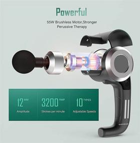 img 2 attached to 💪 Muscle Massage Gun for Athletes with Adjustable Direction, 58lbs Impact - Powerful Handheld Electric Massager for Deep Tissue Pain Relief