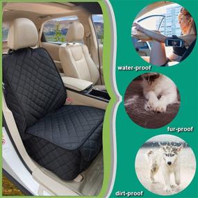 img 3 attached to 🐶 HAPYFOST Waterproof Front Seat Cover - Nonslip & Full Protection with Side Flaps for Most Cars, Trucks, SUVs - Dog Car Seat Covers