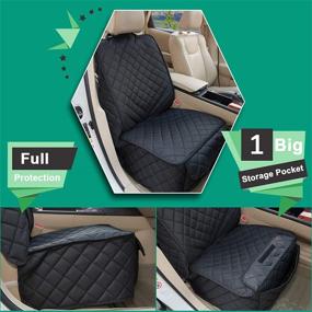 img 1 attached to 🐶 HAPYFOST Waterproof Front Seat Cover - Nonslip & Full Protection with Side Flaps for Most Cars, Trucks, SUVs - Dog Car Seat Covers