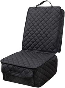 img 4 attached to 🐶 HAPYFOST Waterproof Front Seat Cover - Nonslip & Full Protection with Side Flaps for Most Cars, Trucks, SUVs - Dog Car Seat Covers