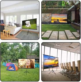 img 1 attached to 100-Inch Outdoor Projector Screen with Stand: Ultimate Movie Projection Experience for Home Theater, Office Meetings & Outdoor Advertising