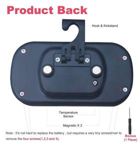 img 2 attached to 🌡️ Accurate Fridge Thermometer by BESTWYA - LCD Screen, Min-Max Temperature Range, Magnetic Back and Hanging Hook (1 Black)