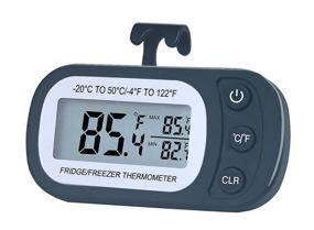 img 4 attached to 🌡️ Accurate Fridge Thermometer by BESTWYA - LCD Screen, Min-Max Temperature Range, Magnetic Back and Hanging Hook (1 Black)