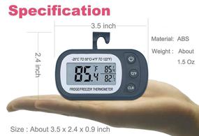 img 3 attached to 🌡️ Accurate Fridge Thermometer by BESTWYA - LCD Screen, Min-Max Temperature Range, Magnetic Back and Hanging Hook (1 Black)