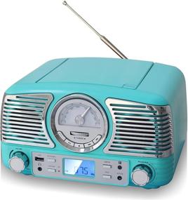 img 1 attached to 🎵 TechPlay QT62BT: Retro Design Stereo CD with AM/FM Rotary Knob, Bluetooth, USB, AUX, and Headphone Jack (Turquoise)