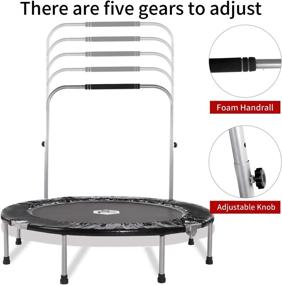 img 1 attached to Shape Fit Core Indoor Trampoline: 48-inch Foldable & Portable with Carry Bag - Height Adjustable Foam Handlebar, Max 330LB Load - Includes Wireless Jump Rope & Resistance Band for 3in1 Workout