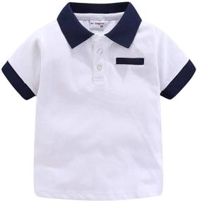 img 4 attached to 👕 Striped Summer Polo Shirt for Little Boys in the Mud Kingdom