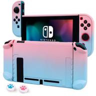 🎮 cybcamo nintendo switch protective case - hard shell grip for console, joy-con controllers, and thumbsticks (pastel pink & blue) logo